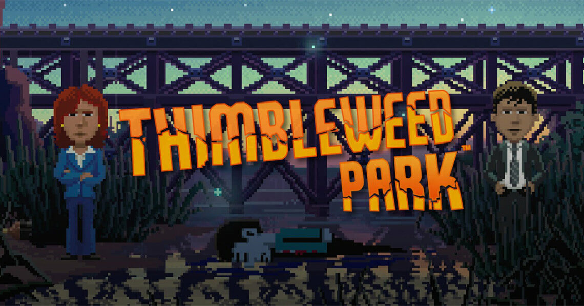 Titelmotiv des Spiels Thimbleweed Park